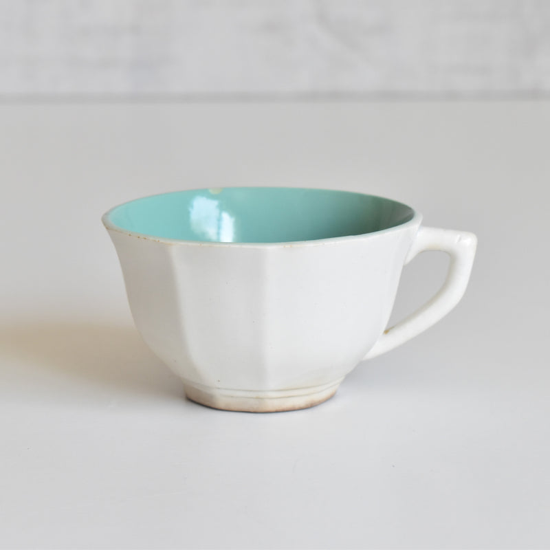 Vintage coffee cup Digoin & Sarreguemines Décagon Turquoise
