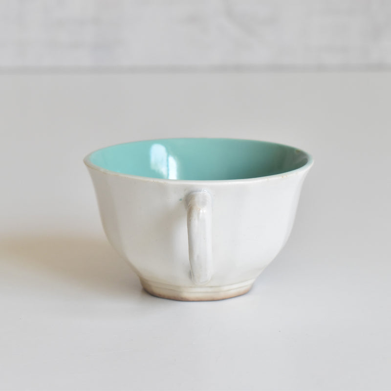Vintage coffee cup Digoin & Sarreguemines Décagon Turquoise
