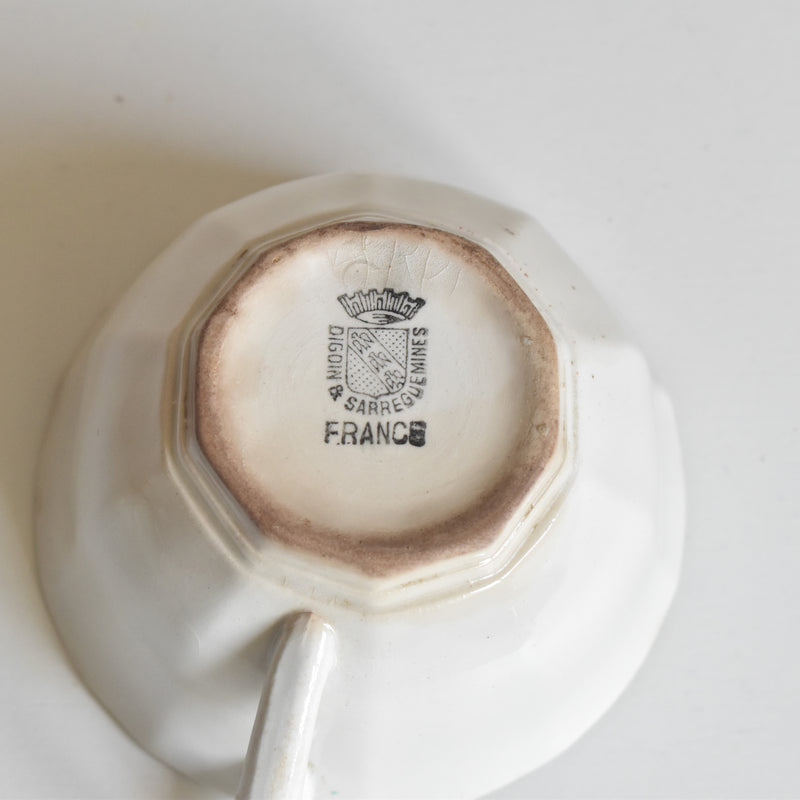 Vintage coffee cup Digoin & Sarreguemines Décagon Turquoise