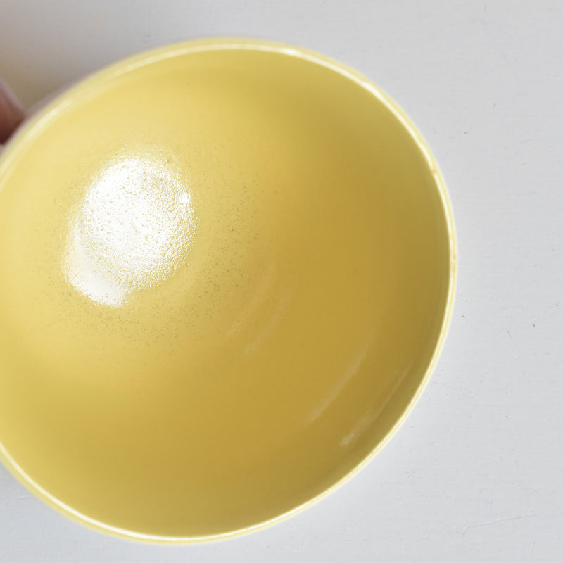 Vintage Coffee Cup Digoin & Sarreguemines Decagon Yellow