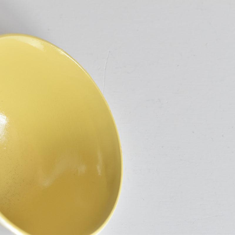 Vintage Coffee Cup Digoin & Sarreguemines Decagon Yellow
