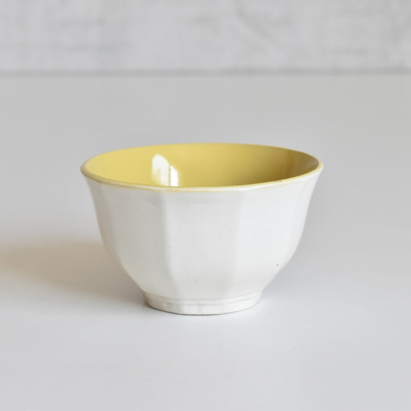 Vintage Coffee Cup Digoin & Sarreguemines Decagon Yellow