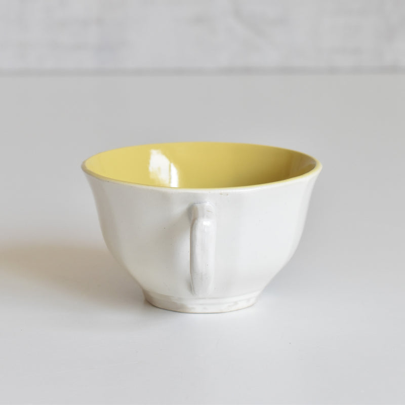 Vintage Coffee Cup Digoin & Sarreguemines Decagon Yellow