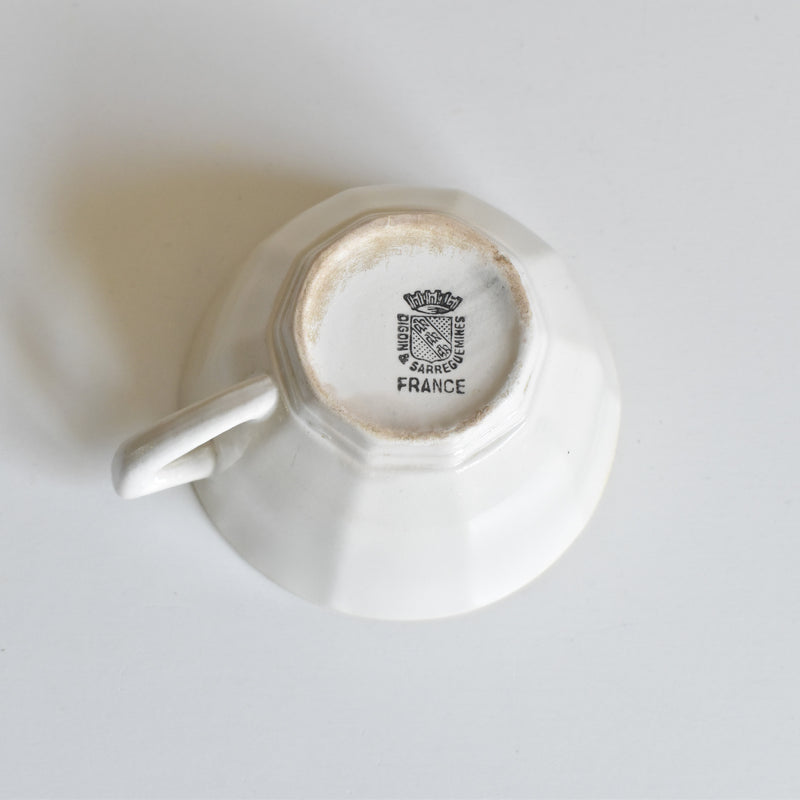 Vintage Coffee Cup Digoin & Sarreguemines Decagon Yellow