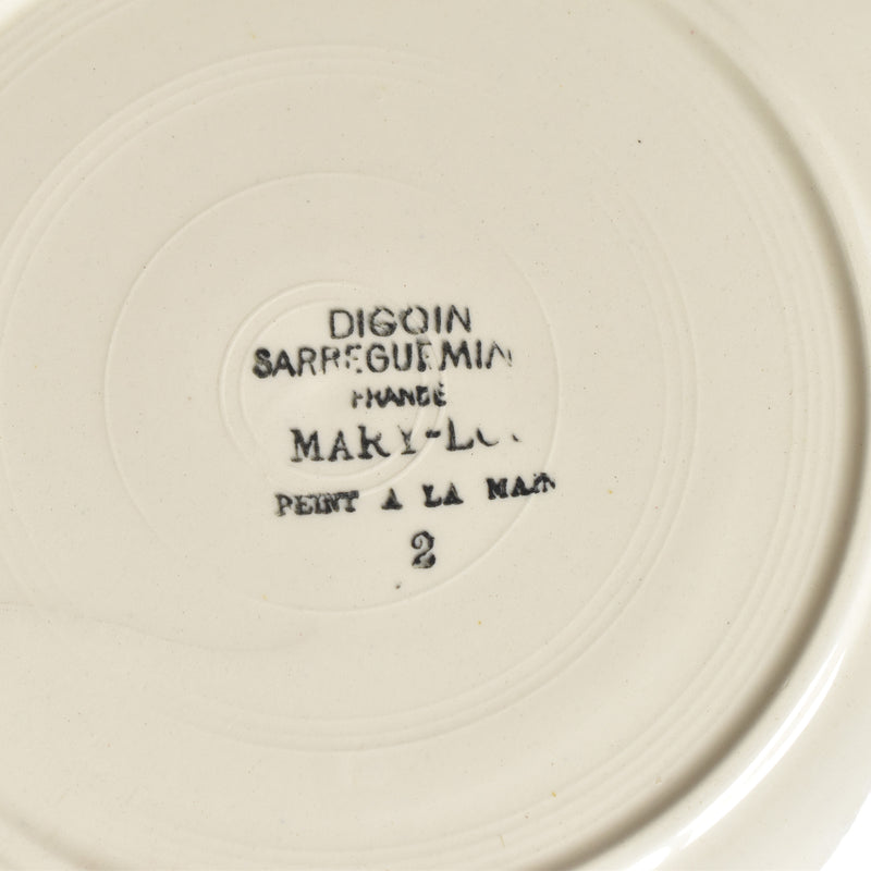 Vintage Plate Digoin & Sarreguemines Mary-Lou Cream B