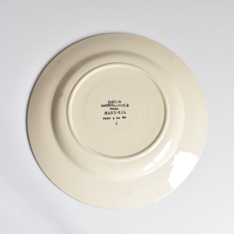 Vintage Plate Digoin & Sarreguemines Mary-Lou Cream C