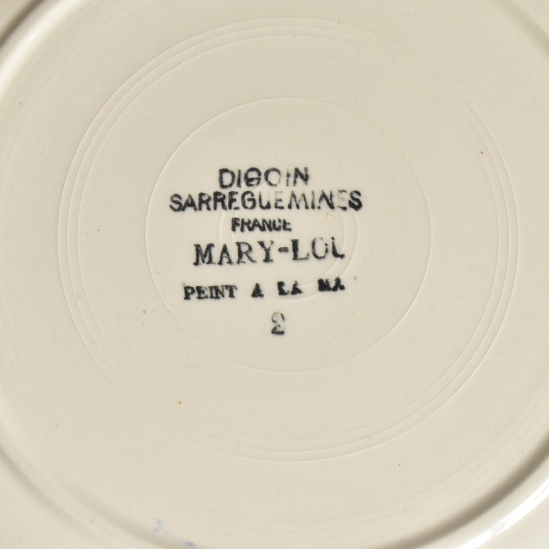 Vintage Plate Digoin & Sarreguemines Mary-Lou Cream C