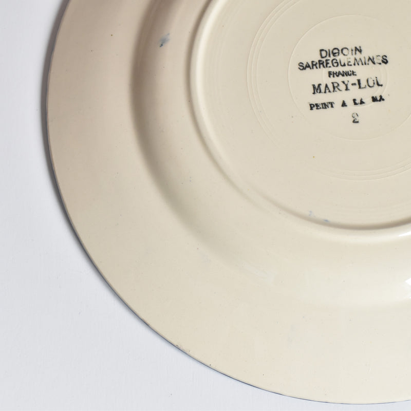 Vintage Plate Digoin & Sarreguemines Mary-Lou Cream C