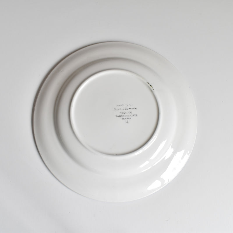 Vintage Dessert Plate Digoin & Sarreguemines Mary-Lou White A