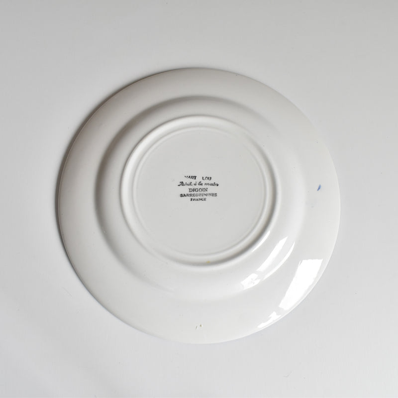 Vintage Dessert Plate Digoin & Sarreguemines Mary-Lou White B