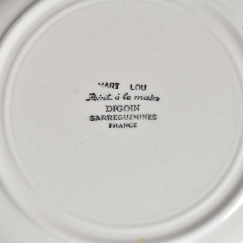 Vintage Dessert Plate Digoin & Sarreguemines Mary-Lou White B