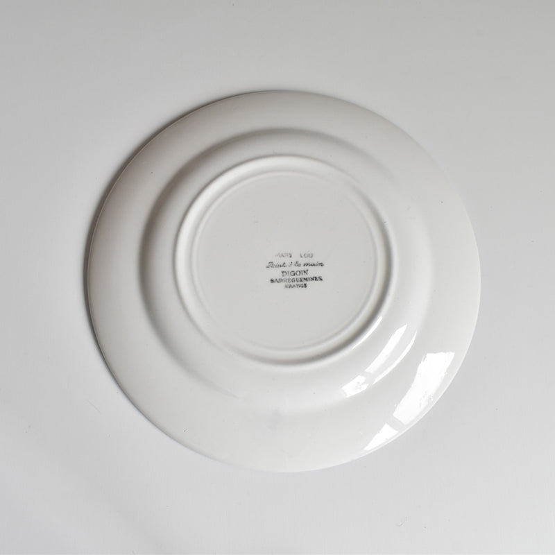 Vintage dessert plate Digoin & Sarreguemines Mary-Lou White C