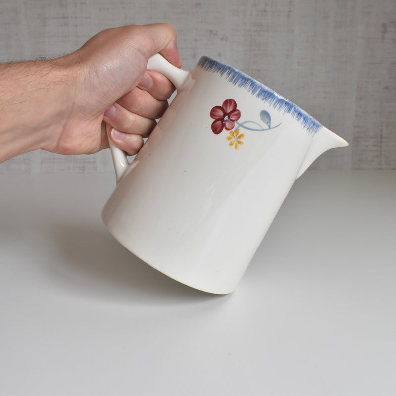 Vintage Digoin & Sarreguemines Pitcher Mary-Lou, White