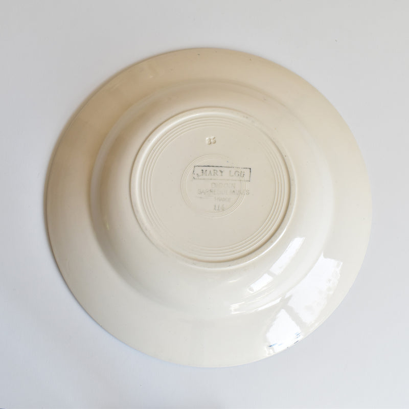 Vintage Deep Plate Digoin & Sarreguemines Mary-Lou 1A