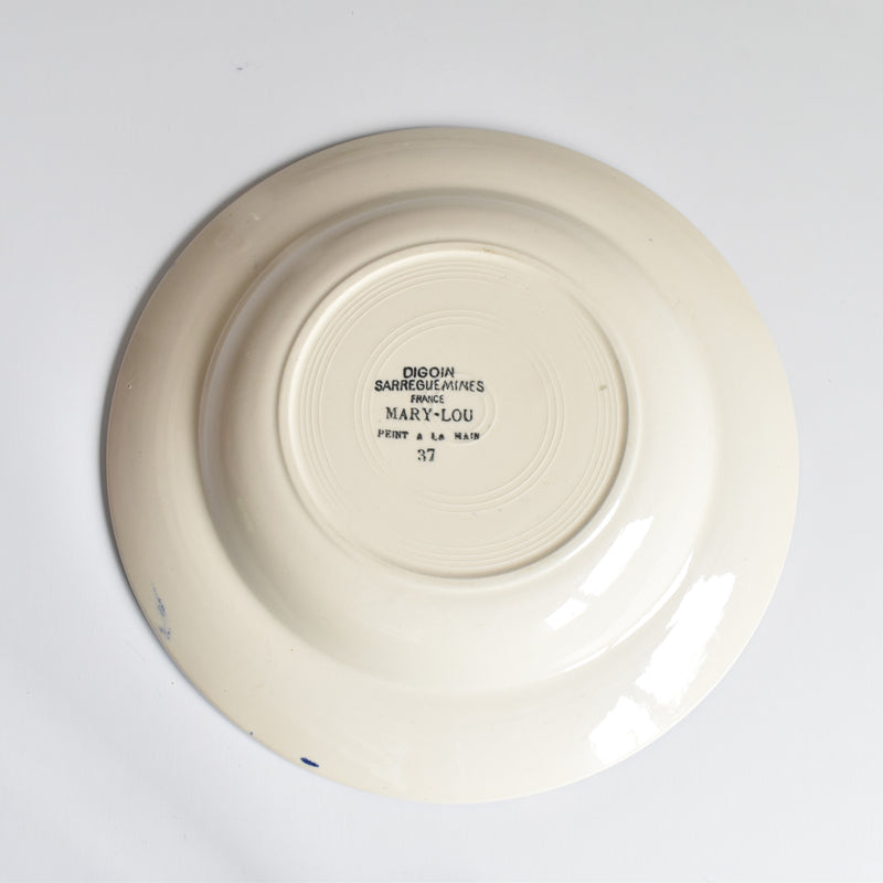 Vintage Deep Plate - Digoin & Sarreguemines Mary-Lou Cream
