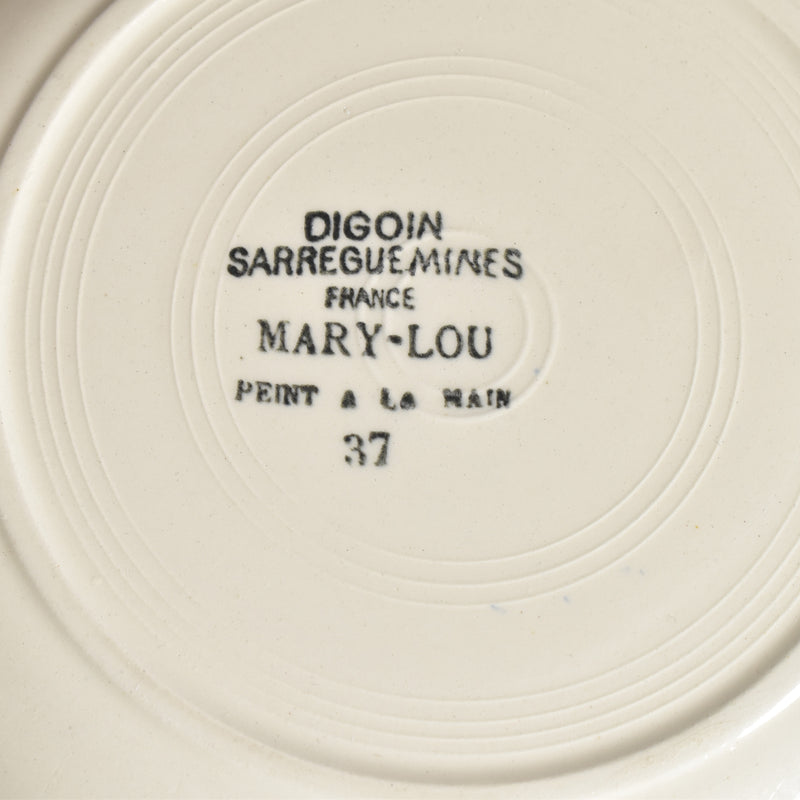 Vintage Deep Plate - Digoin & Sarreguemines Mary-Lou Cream
