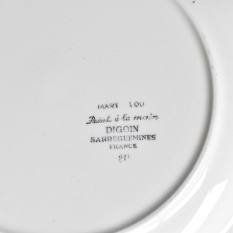 Vintage Digoin & Sarreguemines Mary-Lou Plate - White A