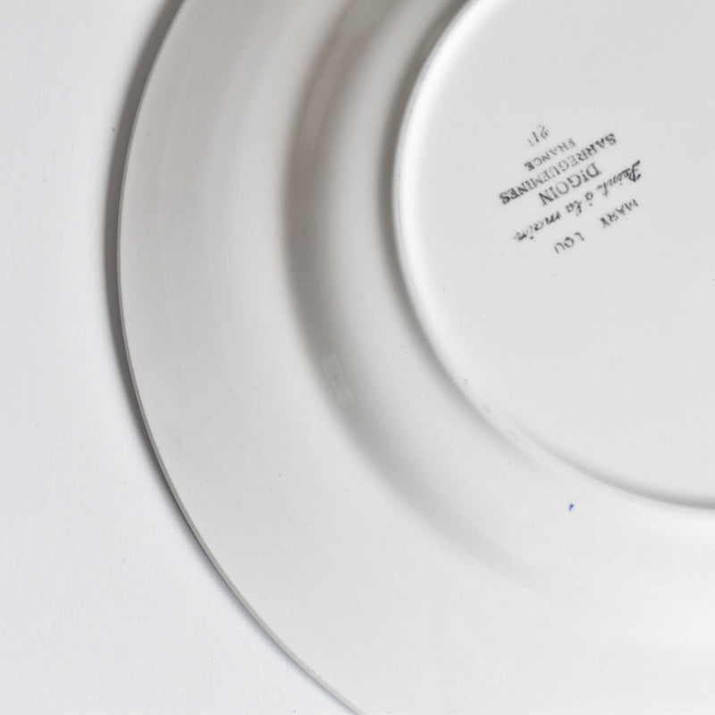 Vintage Digoin & Sarreguemines Mary-Lou Plate - White A