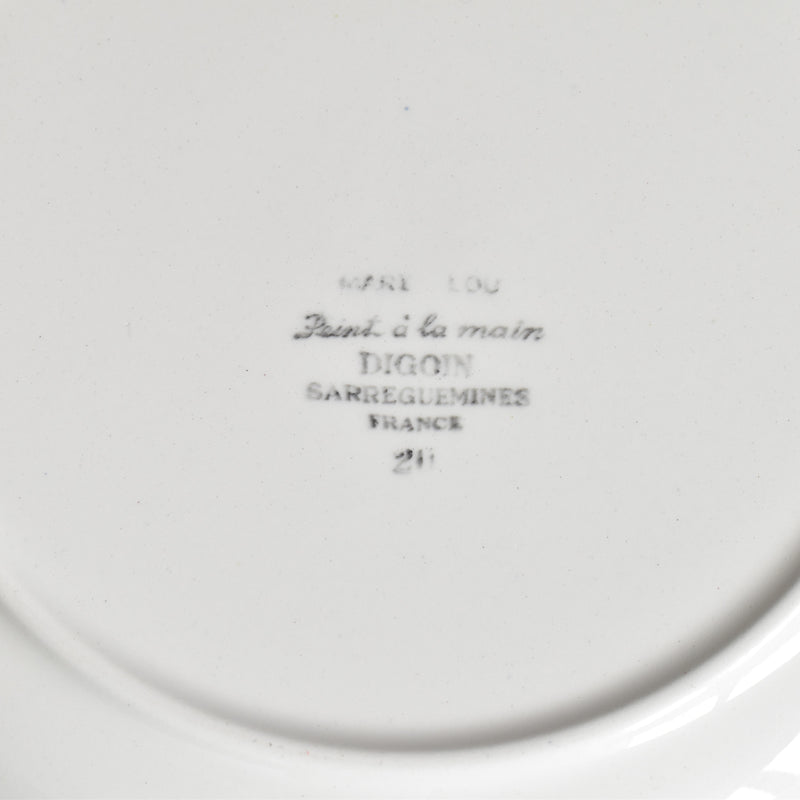 Vintage Plate Digoin & Sarreguemines Mary-Lou White B