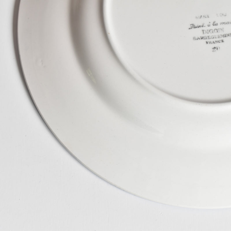 Vintage Plate Digoin & Sarreguemines Mary-Lou White B