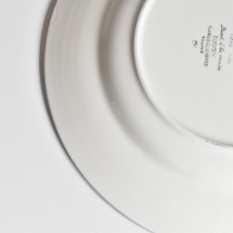 Vintage Plate Digoin & Sarreguemines Mary-Lou White B