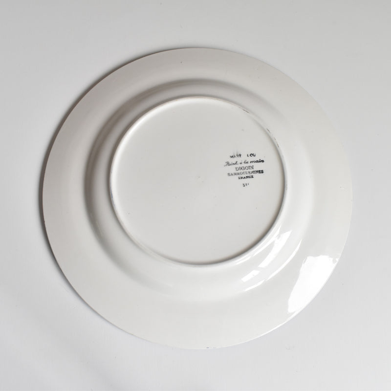 Vintage Plate Digoin & Sarreguemines Mary-Lou White C