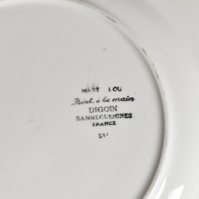 Vintage Plate Digoin & Sarreguemines Mary-Lou White C