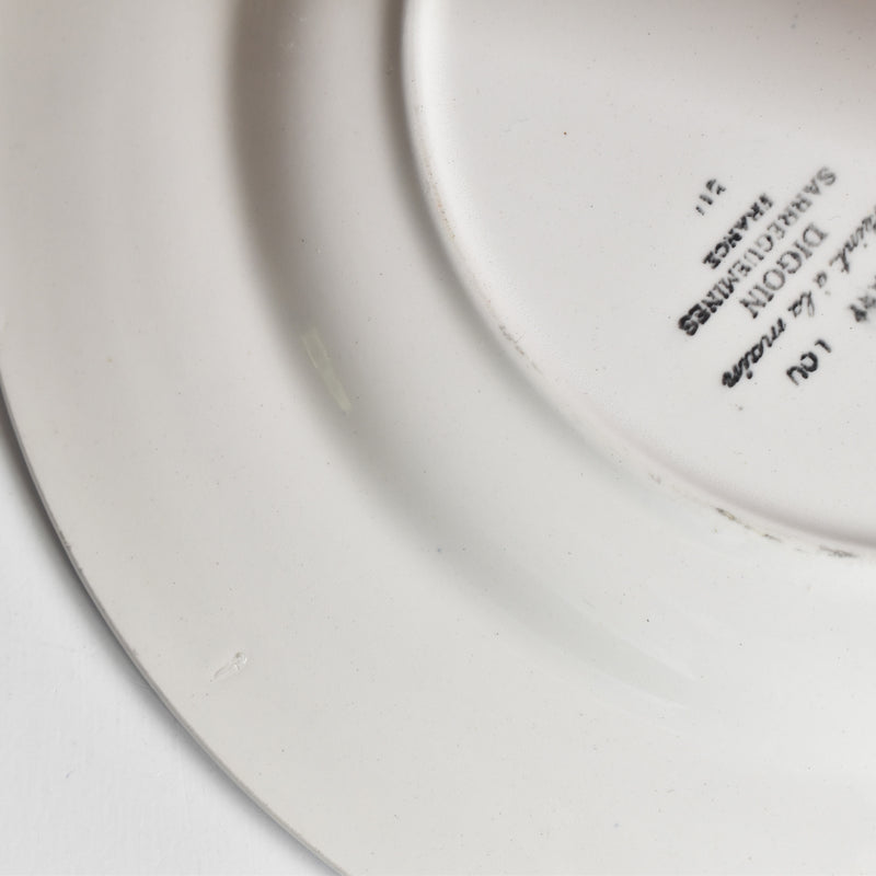 Vintage Plate Digoin & Sarreguemines Mary-Lou White C