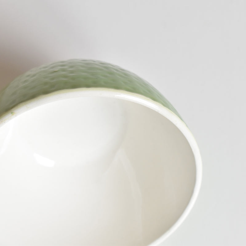 Vintage Cup & Saucer Digoin & Sarreguemines Panier Green