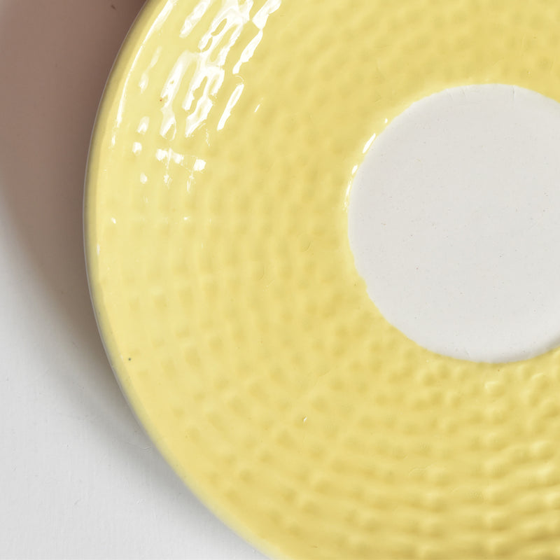 Vintage Cup & Saucer, Digoin & Sarreguemines Panier Yellow
