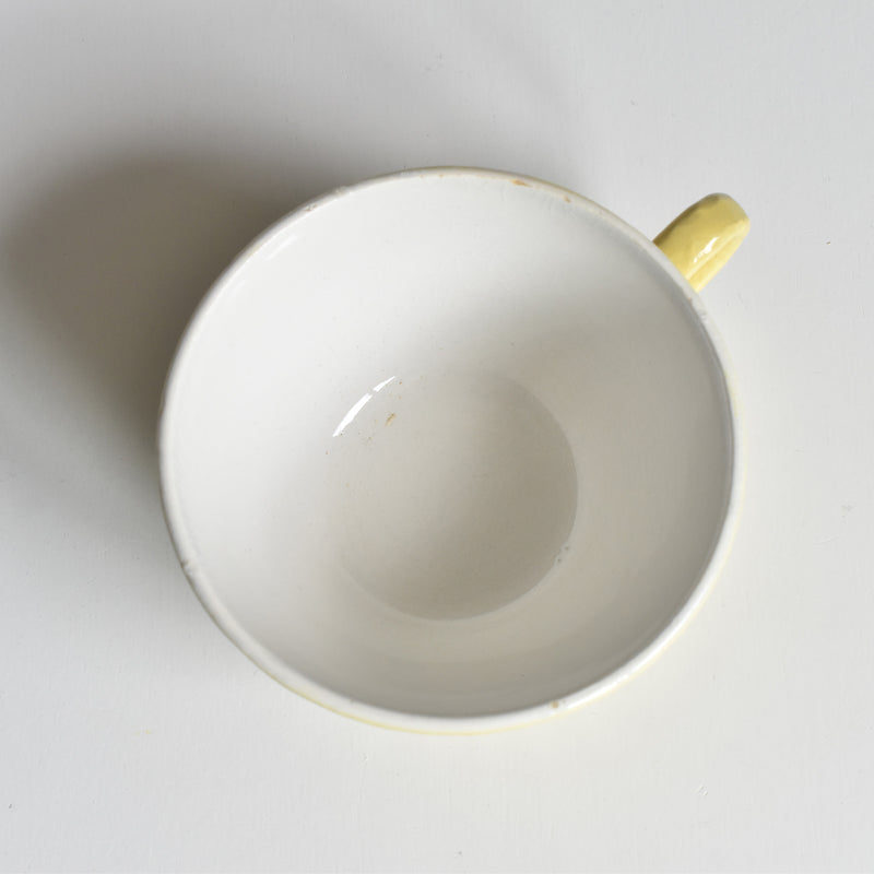 Vintage Cup & Saucer, Digoin & Sarreguemines Panier Yellow