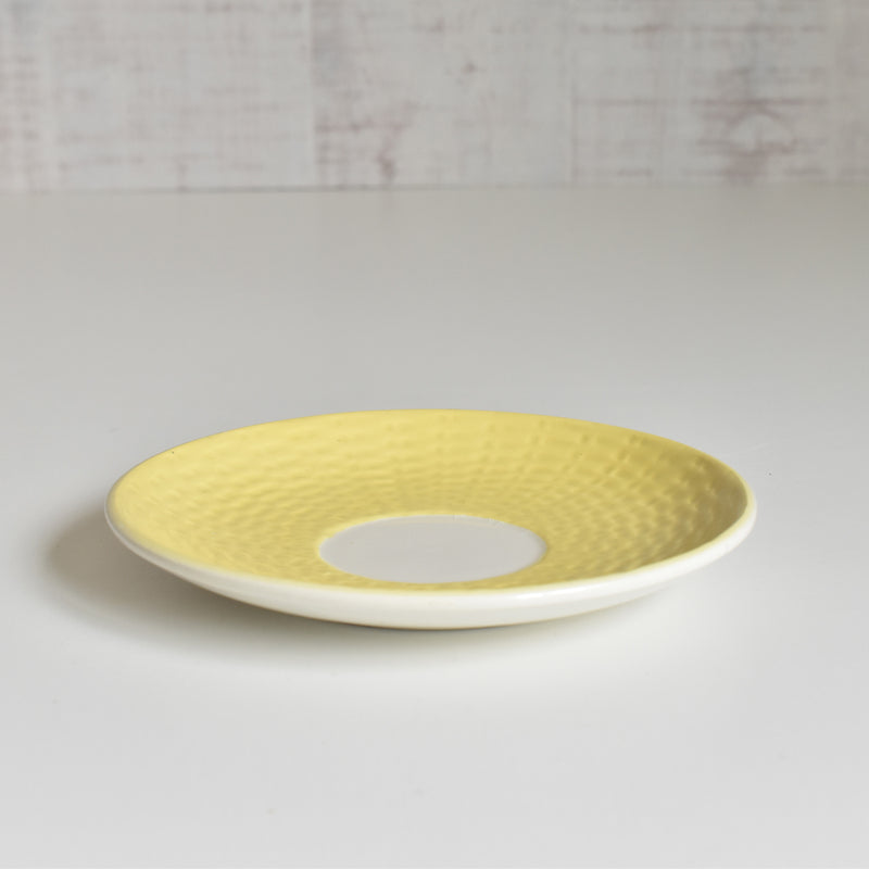 Vintage Cup & Saucer, Digoin & Sarreguemines Panier Yellow