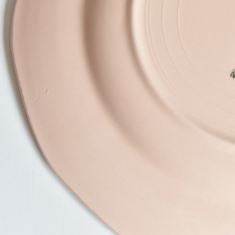 Vintage Dessert Plate, Digoin & Sarreguemines, Dodecagon Pink A