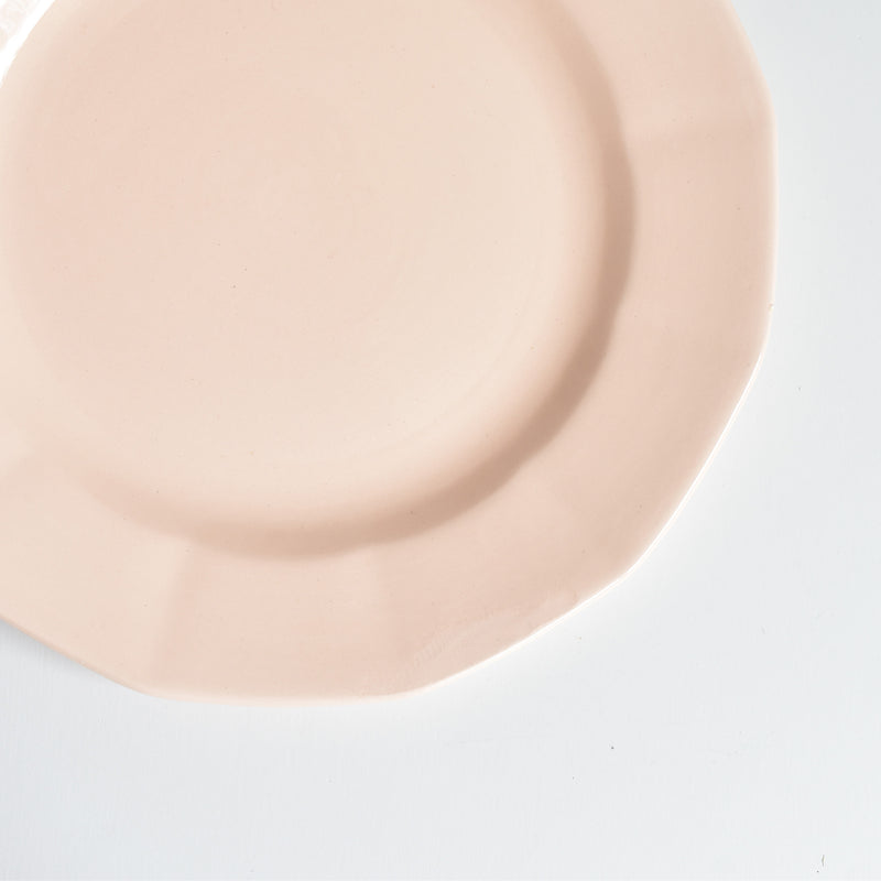 Vintage Dessert Plate, Digoin & Sarreguemines, Dodecagon Pink A