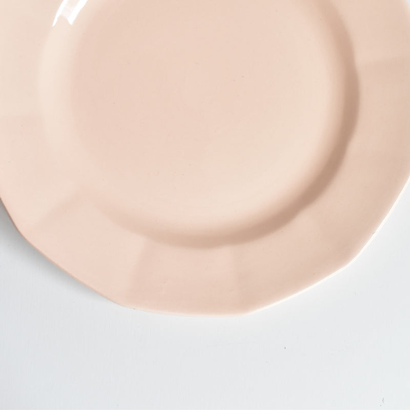 Vintage Dessert Plate, Digoin & Sarreguemines, Dodecagon Pink A