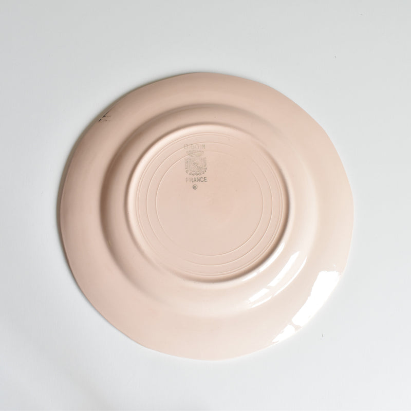 Vintage Dessert Plate, Digoin & Sarreguemines, Dodecagon, Pink B