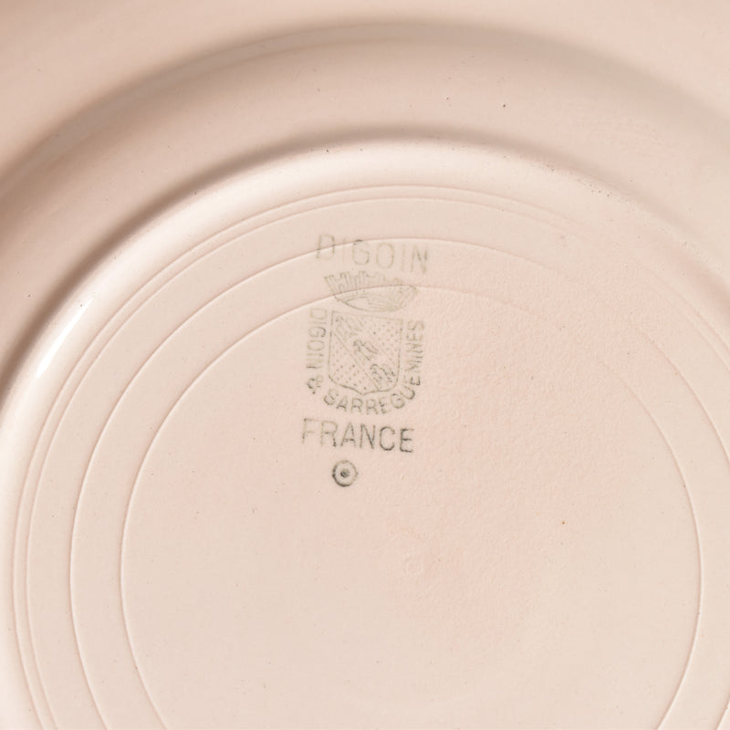 Vintage Dessert Plate, Digoin & Sarreguemines, Dodecagon, Pink B