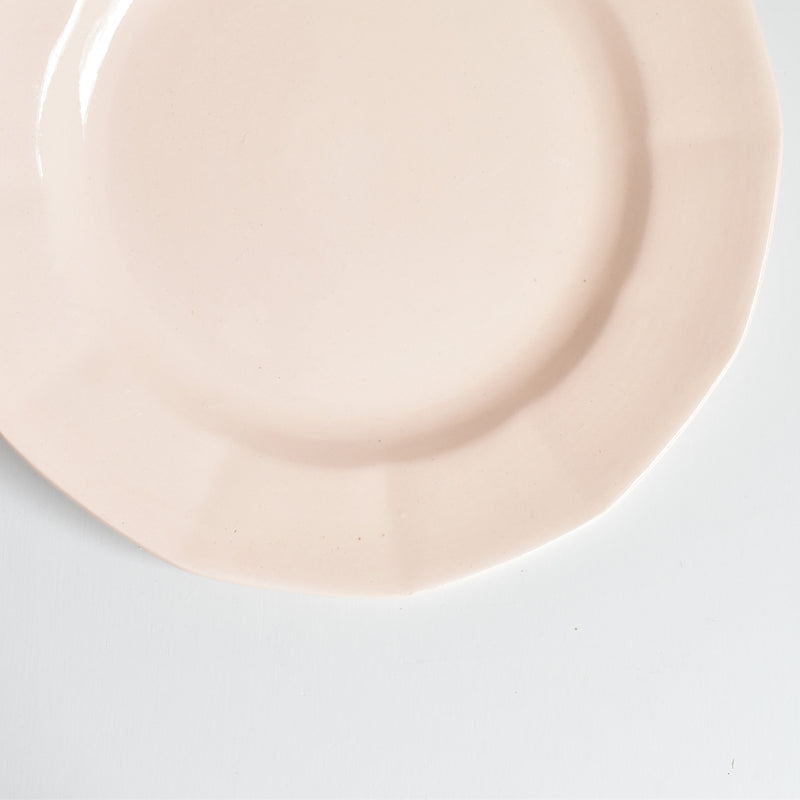 Vintage Dessert Plate, Digoin & Sarreguemines, Dodecagon, Pink B