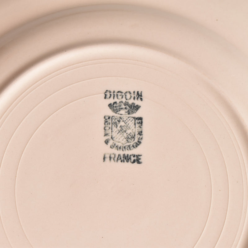 Vintage Dessert Plate Digoin & Sarreguemines Dodecagon Pink C