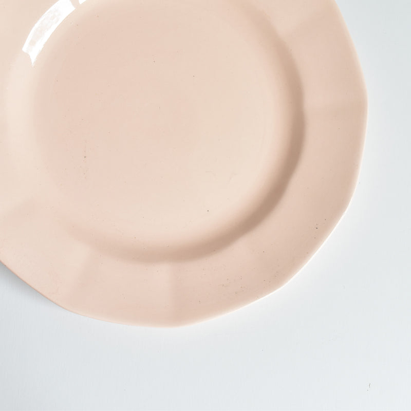 Vintage Dessert Plate Digoin & Sarreguemines Dodecagon Pink C