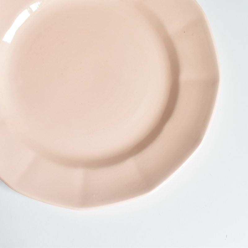 Vintage Dessert Plate Digoin & Sarreguemines Dodecagon Pink D