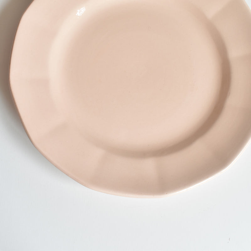 Vintage Dessert Plate Digoin & Sarreguemines Dodecagon Pink D