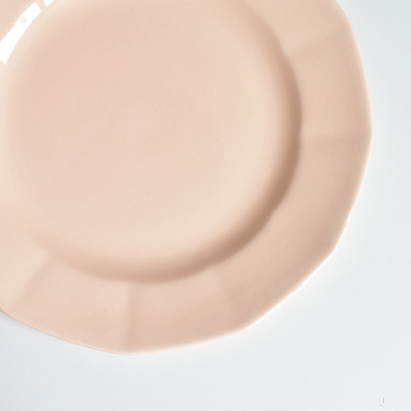 Vintage Dessert Plate Digoin & Sarreguemines Dodecagon Pink E