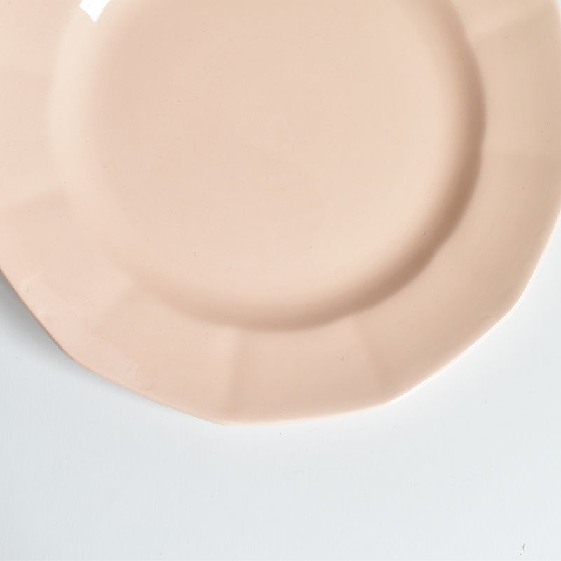 Vintage Dessert Plate Digoin & Sarreguemines Dodecagon Pink E