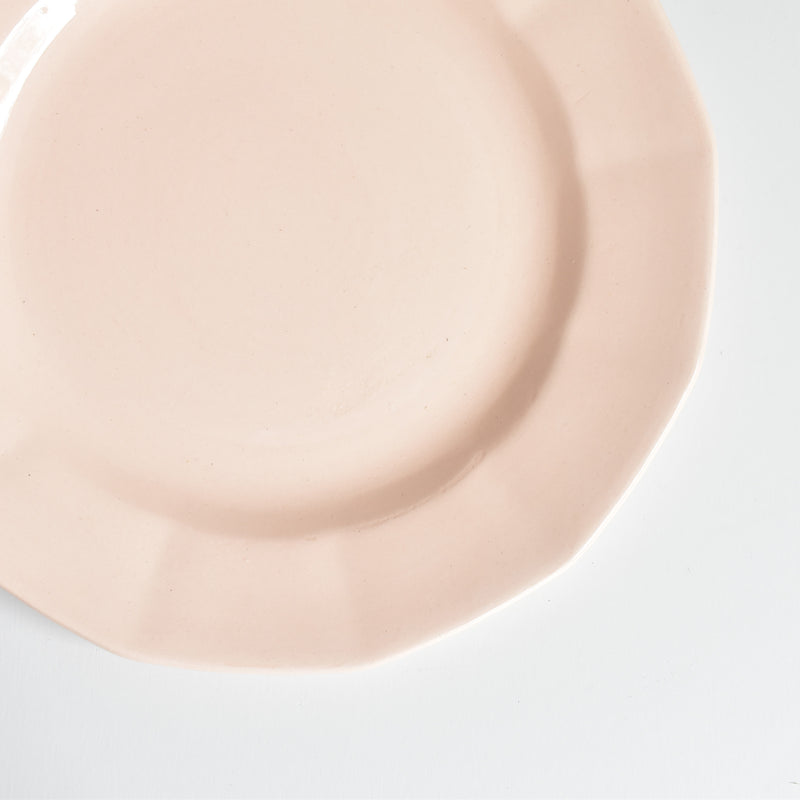 Vintage Dessert Plate Digoin & Sarreguemines Dodecagon Pink G