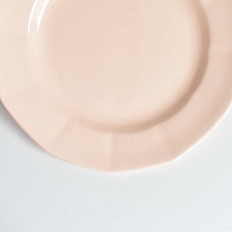 Vintage Dessert Plate Digoin & Sarreguemines Dodecagon Pink G