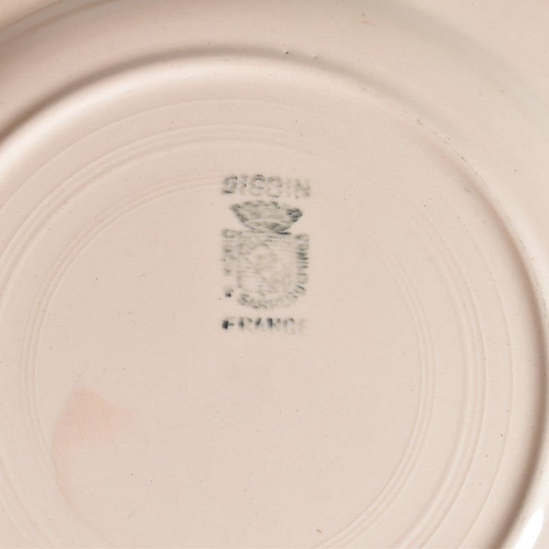 Vintage Dessert Plate, Digoin & Sarreguemines, Dodecagon, Pink, K