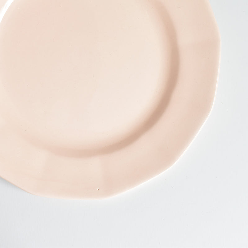 Vintage Dessert Plate, Digoin & Sarreguemines, Dodecagon, Pink, Large