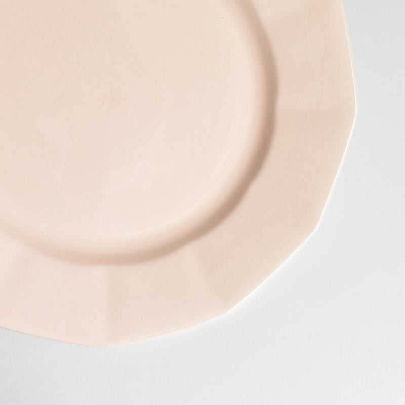 Vintage Plate Digoin & Sarreguemines Dodecagon Pink A