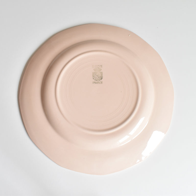 Vintage Plate Digoin & Sarreguemines Dodecagon Pink B